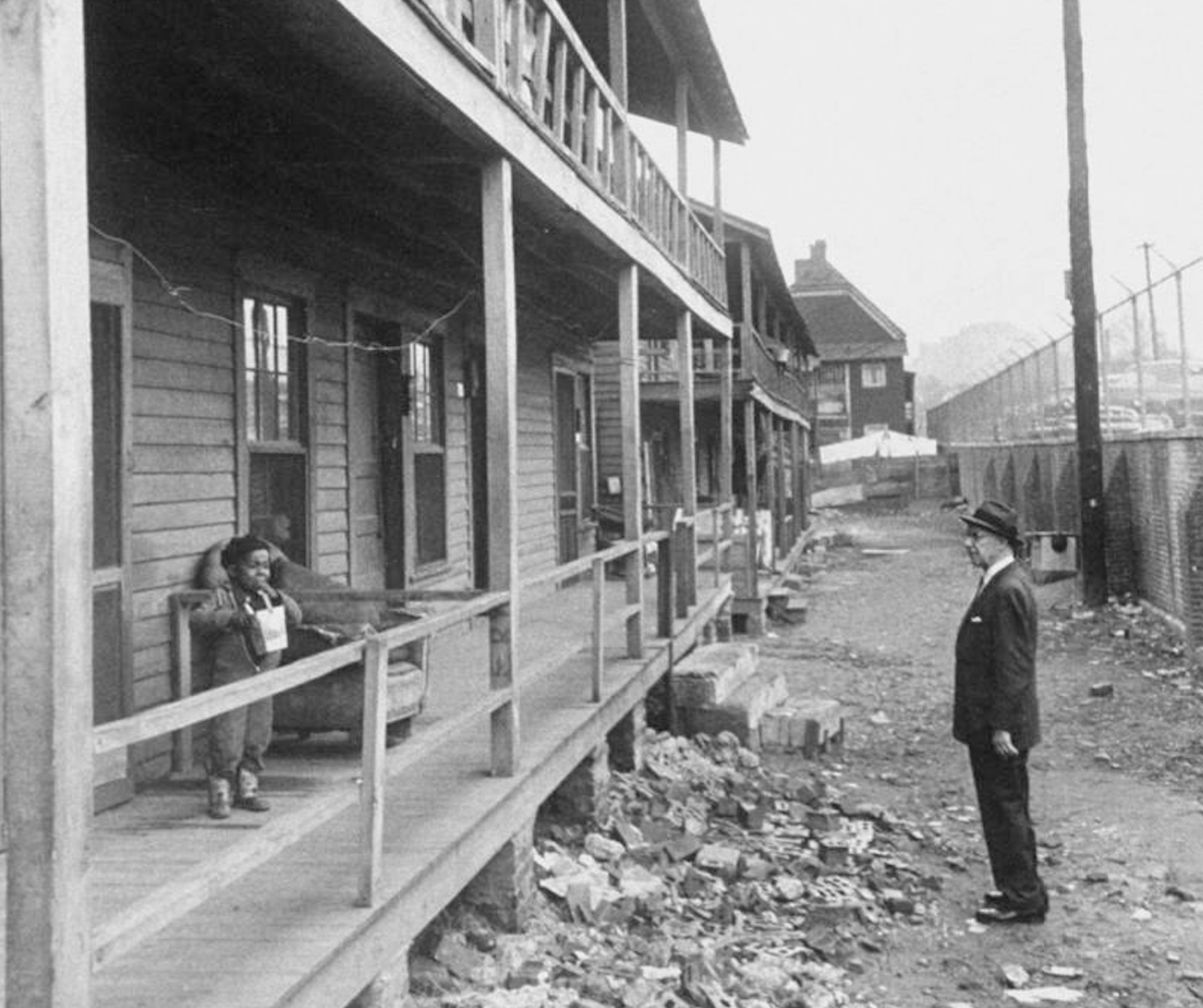Mayor William B. Hartsfield touring the demolition site, 1959
